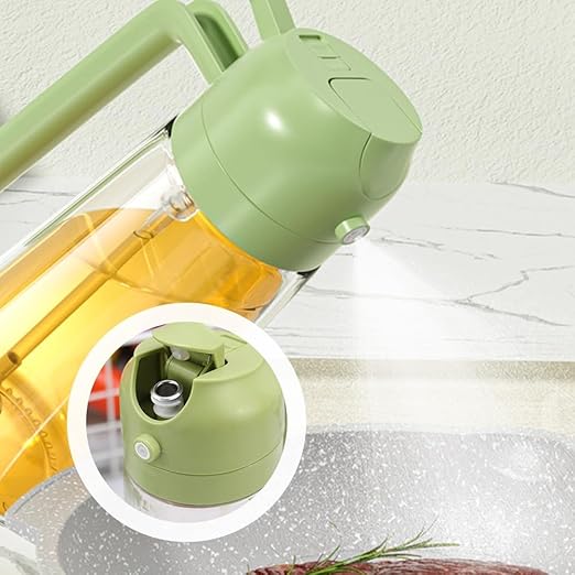 Close-up of the Intently oil sprayer nozzle and leak-proof flip cap